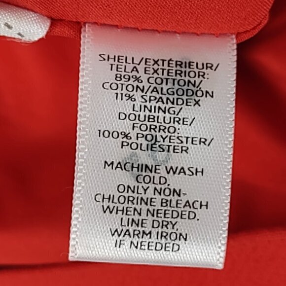 Ann Taylor LOFT Red Orange Stretch Cotton Pleat, Patch Pocket Shift Skirt Size 6 - Picture 12 of 12